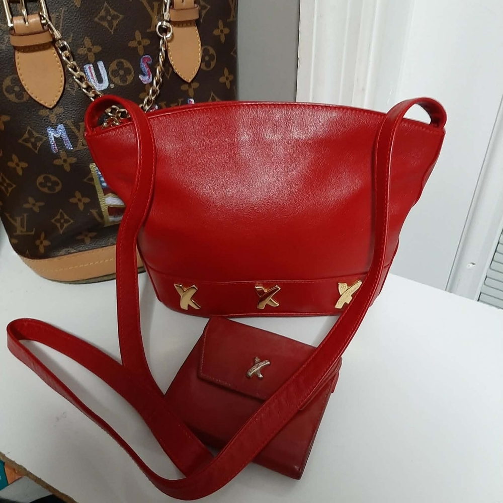 PALOMA PICASSO 1992 Semi Bucket Bag & Wallet 2 Pc Set